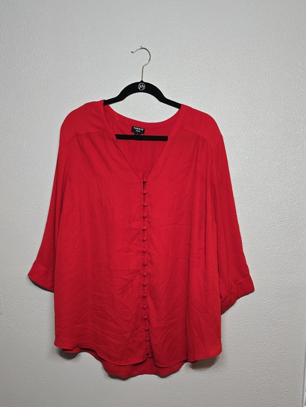 Torrid Red Button-Front Blouse